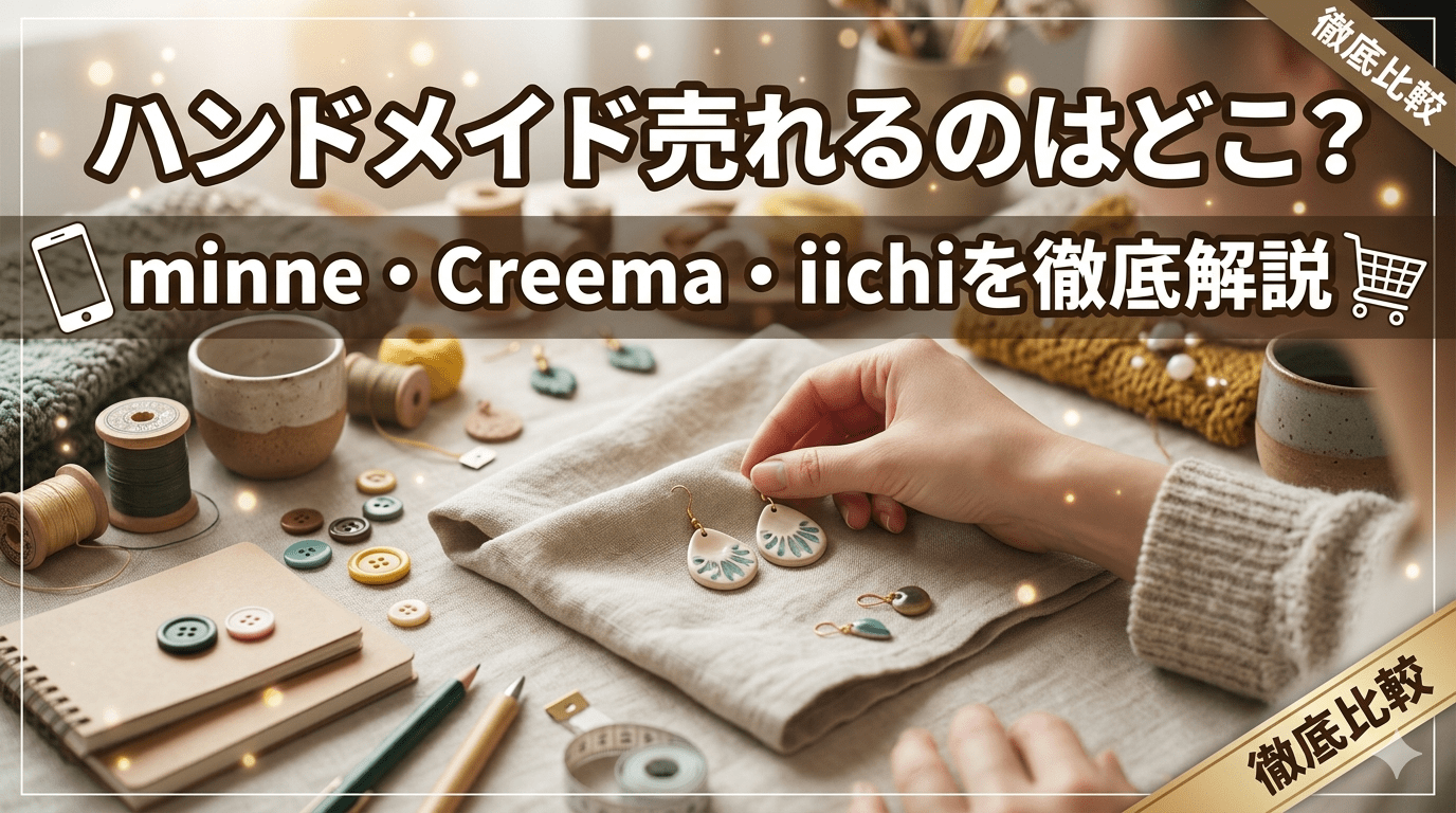 ハンドメイド売れるのはどこ？minne・Creema・iichiを徹底解説