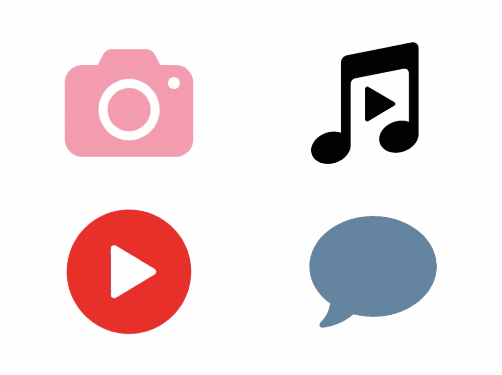 Instagram・TikTok・YouTube・Xのプラットフォームアイコンイメージ